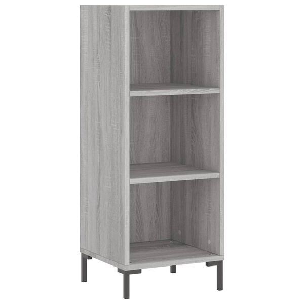 vidaXL Aparador de madera de ingenier&iacute;a gris Sonoma 34,5x32,5x90 cm