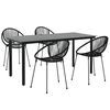 vidaXL Juego de comedor de jard&iacute;n 5 piezas rat&aacute;n PVC negro