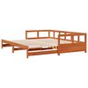 vidaXL Sofá cama sin colchón madera maciza pino marrón cera 90x200 cm