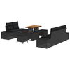vidaXL Conjunto de sof&aacute;s de jard&iacute;n 8 uds. Negro rat&aacute;n sint&eacute;tico
