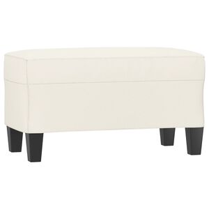 vidaXL Banco de cuero sint&eacute;tico color crema 70x35x41 cm