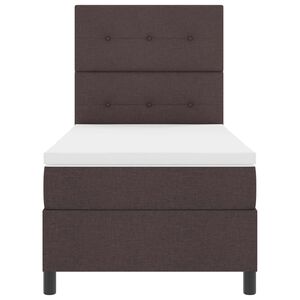 vidaXL Cama tipo Box Spring Marr&oacute;n oscuro 80 x 200 cm tela