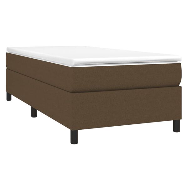 vidaXL Estructura de cama con somier tela marr&oacute;n oscuro 80x200 cm