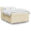 vidaXL Cama box spring con colch&oacute;n tela color crema 140x190 cm