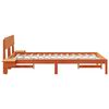 vidaXL Estructura de cama con cabecera Marr&oacute;n cera 135 x 190 cm