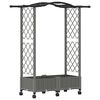 vidaXL Cama elevada con trellis y techo Gris Claro 124 x 40 x 129 cm