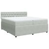 vidaXL Cama box spring con colchón terciopelo gris claro 200x200 cm