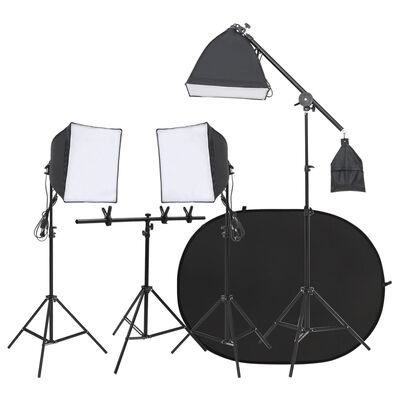 vidaXL Kit de estudio fotográfico con iluminación y fondo