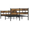 vidaXL Estructura de cama sin colch&oacute;n metal roble ahumado 160x200 cm