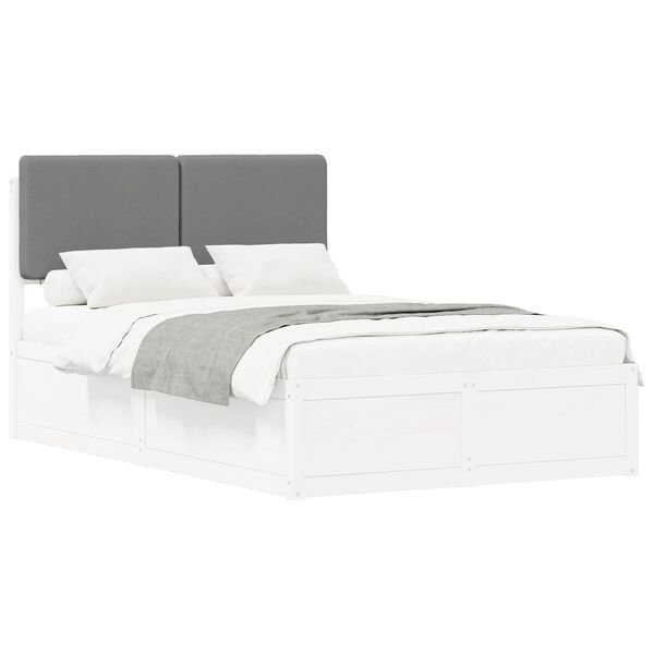 vidaXL Estructura de Cama con Cabecera Tapizada Gris Claro