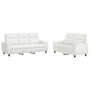 vidaXL Juego de Sof&aacute; 2 pcs Blanco Tela