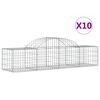 vidaXL Cestas de gaviones 10 uds forma de arco hierro 200x50x40/60 cm
