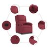vidaXL Sill&oacute;n el&eacute;ctrico reclinable elevable de tela rojo tinto