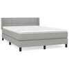 vidaXL Cama box spring con colch&oacute;n tela gris claro 140x190 cm