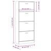 vidaXL Mueble zapatero madera contrachapada blanco 63x24x147 cm