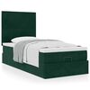 vidaXL Estructura de cama otomana colchones terciopelo verde oscuro
