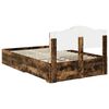 vidaXL Estructura de cama con cabecera Roble ahumado 120 x 190 cm