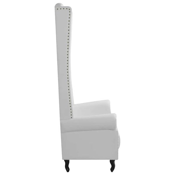 vidaXL Sillón de respaldo alto cuero sintético blanco