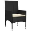 vidaXL Set muebles de jardín 6 piezas y cojines ratán sintético negro