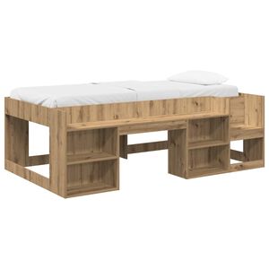 vidaXL Cama Infantil con Almacenamiento Roble artisan 80 x 200 cm