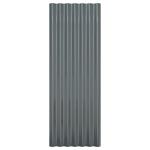 vidaXL Paneles tejado 12 unidades acero galvanizado antracita 100x36 cm