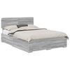 vidaXL Estructura de cama con cabecera Gris Sonoma 140 x 190 cm