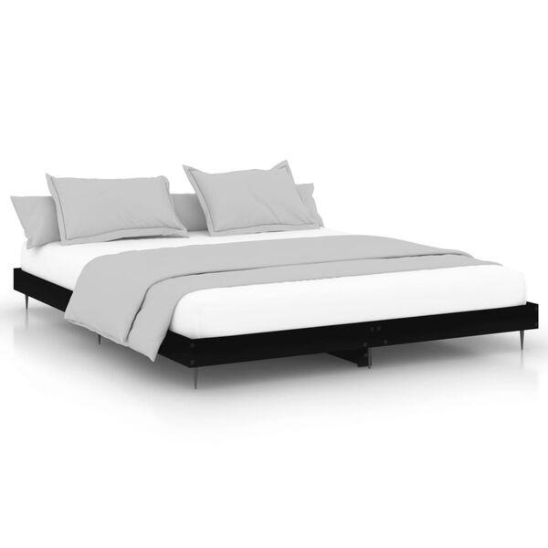 vidaXL Estructura de cama madera de ingenier&iacute;a negra 120x200 cm