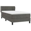 vidaXL Cama box spring con colch&oacute;n terciopelo gris oscuro 90x190 cm
