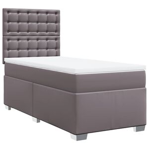 vidaXL Cama box spring con colch&oacute;n cuero sint&eacute;tico gris 80x200 cm