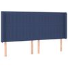 vidaXL Cama box spring colch&oacute;n y luces LED tela azul 160x200 cm