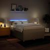 vidaXL Cama box spring con colch&oacute;n tela color crema 160x200 cm