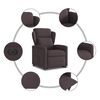 vidaXL Sill&oacute;n el&eacute;ctrico reclinable elevable de tela marr&oacute;n oscuro
