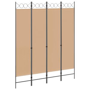 vidaXL Separador de habitaci&oacute;n de 4 paneles Beige 160 x 200 cm Tela