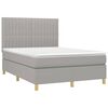 vidaXL Cama box spring con colch&oacute;n tela gris claro 140x200 cm