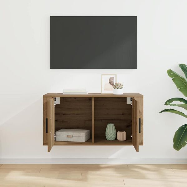 vidaXL Mueble para TV montado en la pared Roble artisan