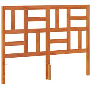 vidaXL Cabecero de cama madera maciza de pino marr&oacute;n cera 135 cm