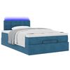vidaXL Cama otomana con colch&oacute;n y LED terciopelo azul oscuro 120x190cm