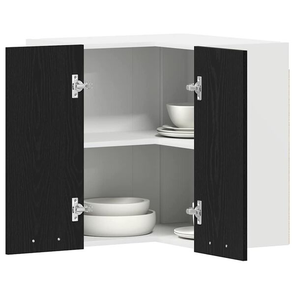 vidaXL Mueble colgante con estante Lyon Roble Negro 57 x 57 x 60 cm