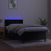 vidaXL Cama box spring colch&oacute;n y LED terciopelo negro 90x190 cm