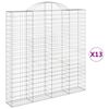 vidaXL Cestas de gaviones 13 uds forma de arco hierro 200x30x200/220cm