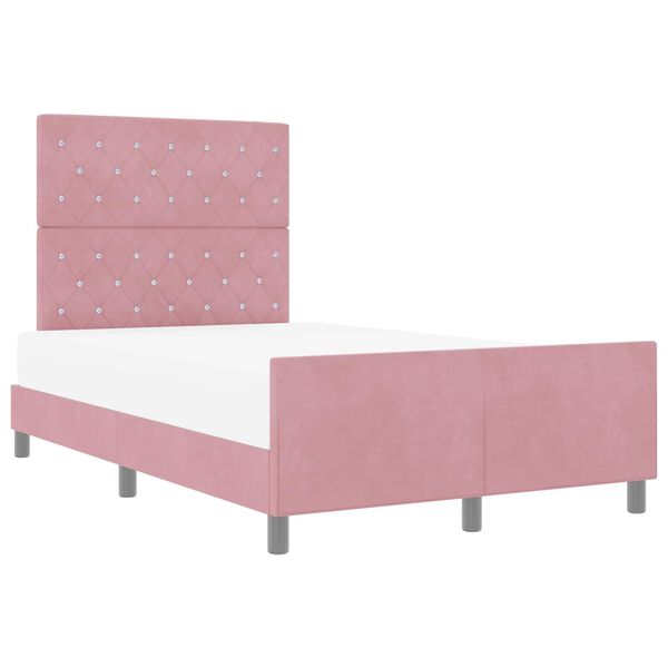 vidaXL Cama tipo Box Spring con cabecera Rosa 120 x 200 cm Terciopelo