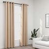 vidaXL Cortinas opacas ojales look de lino 2 pzas beige 140x225 cm