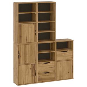vidaXL Armarios auxiliares 5 uds "ODDA" 40x24x79 cm Madera maciza pino