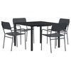vidaXL Juego de muebles de exterior 5 uds. Gris antracita Acero