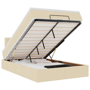 vidaXL Estructura de cama otomana colch&oacute;n tela crema 120x190 cm