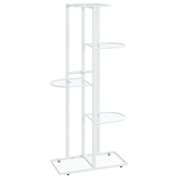 vidaXL Soporte de flores de 5 estantes de metal blanco 43x22x98 cm