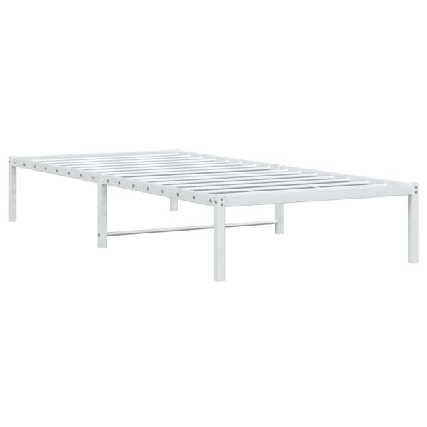 vidaXL Estructura de cama sin colch&oacute;n metal blanco 90x190 cm