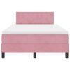vidaXL Cama Box Spring LED con colch&oacute;n Rosa 120 x 200 cm Terciopelo