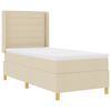 vidaXL Cama tipo Box Spring con tiras LED Crema 100 x 200 cm tela