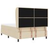 vidaXL Cama tipo Box Spring con colch&oacute;n Crema 160 x 200 cm tela